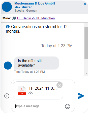 Komunikator TIMOCOM - upload dokumentów